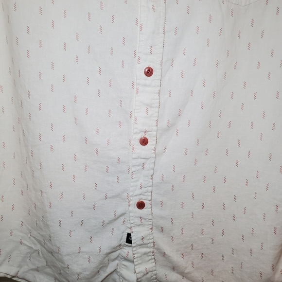 Rails Men's Carson Linen Blend Shirt - Louis Leaf White Red - Picture 5 of 10